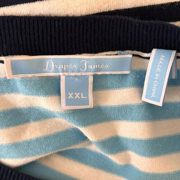 Draper James Sailer stripe Knit Pleated Dress Blue Shortsleeve A-line - Picture 5 of 12